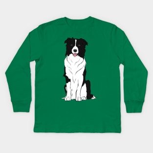 Cute Border Collie Kids Long Sleeve T-Shirt